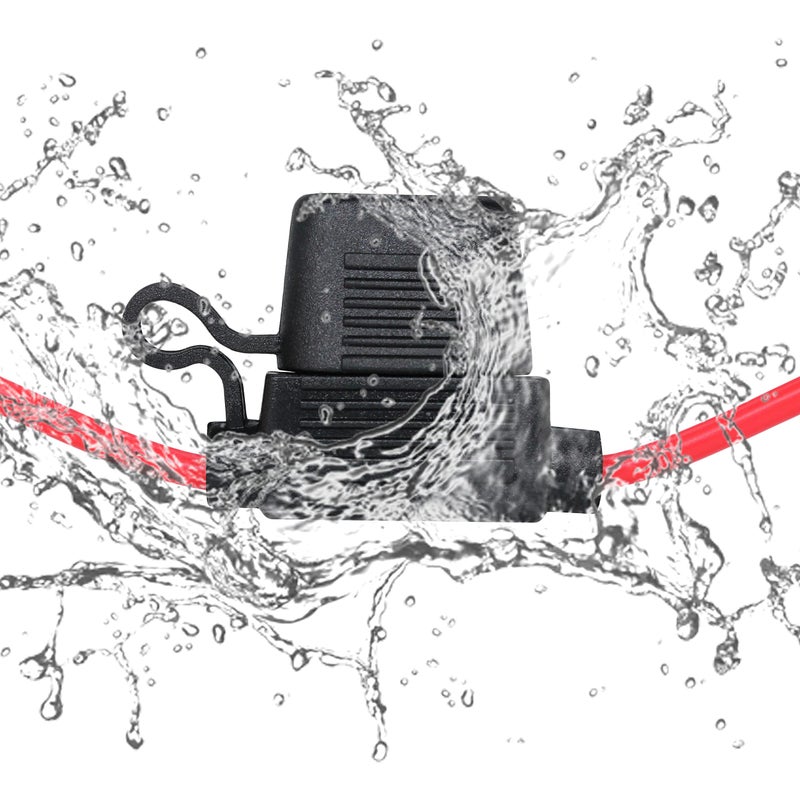 VANTRONIK Waterproof Medium Inline Fuse Holder with 14 Gauge AWG Wire 10 Inches Long, Fit for ATO ATC Standard Blade Fuse in Vehicle/Boat/RV/Tractor, 6 Pack - Image 2